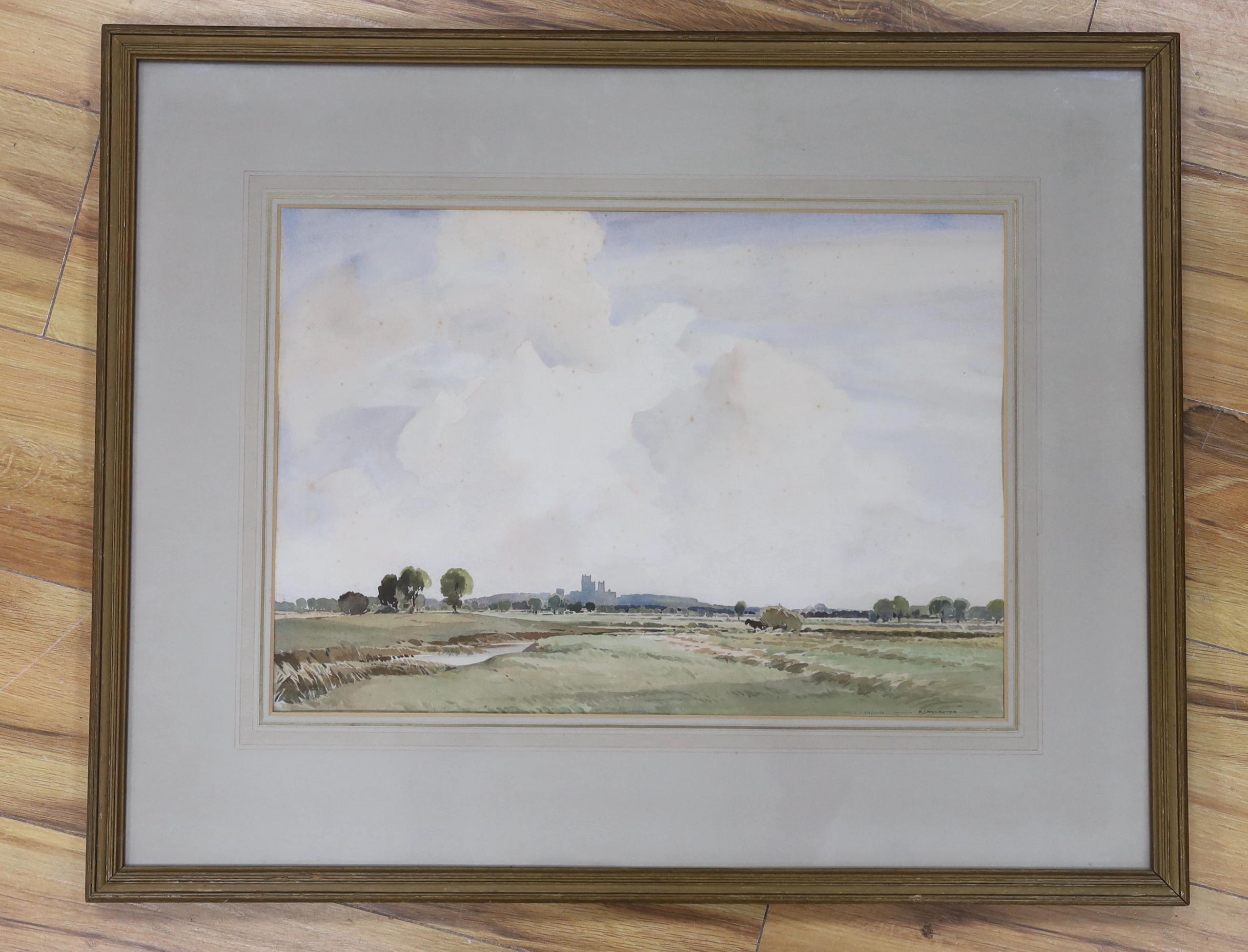 Percy Lancaster (1878-1951), watercolour, near Lincoln, signed, 34 x 49 cm